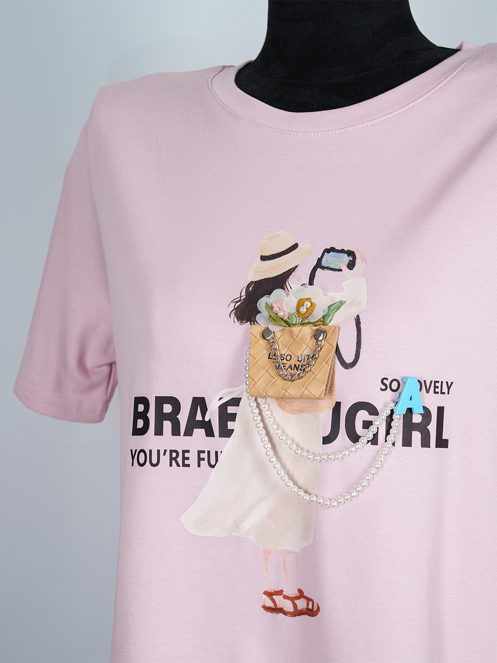 Brave Girl Pearl Strap Tee