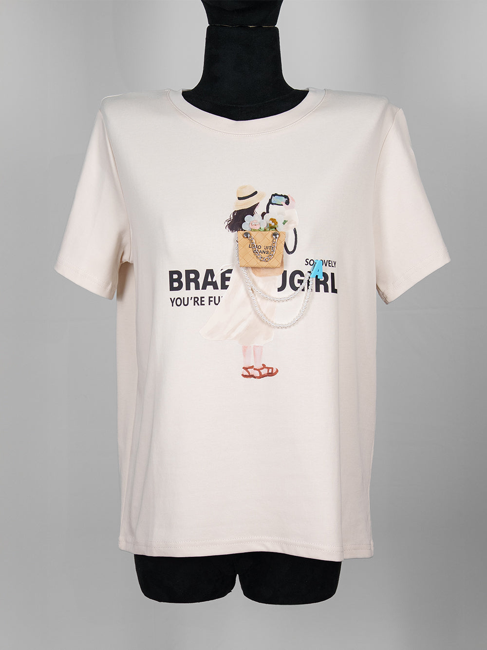 Brave Girl Pearl Strap Tee