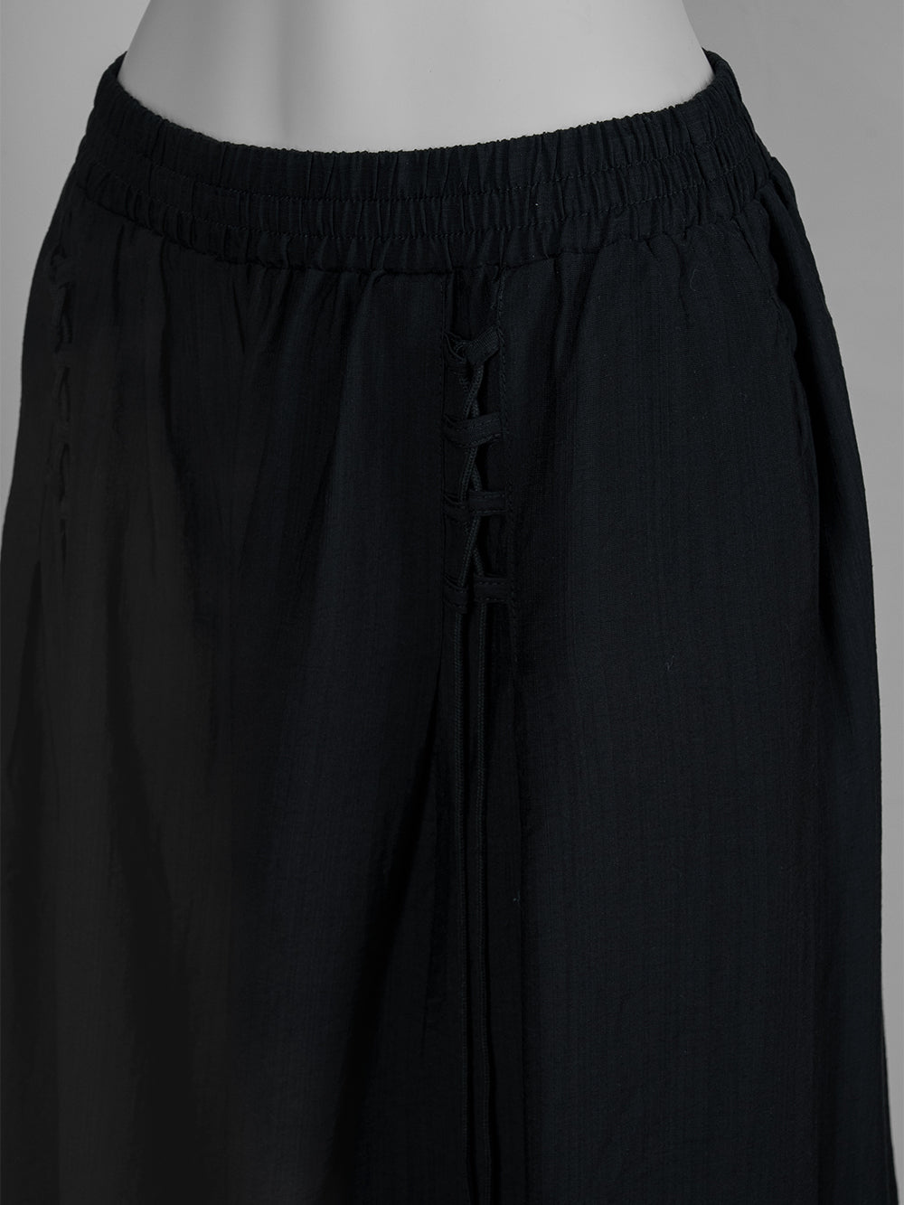 Front Lace-Up Wide-Leg Pants