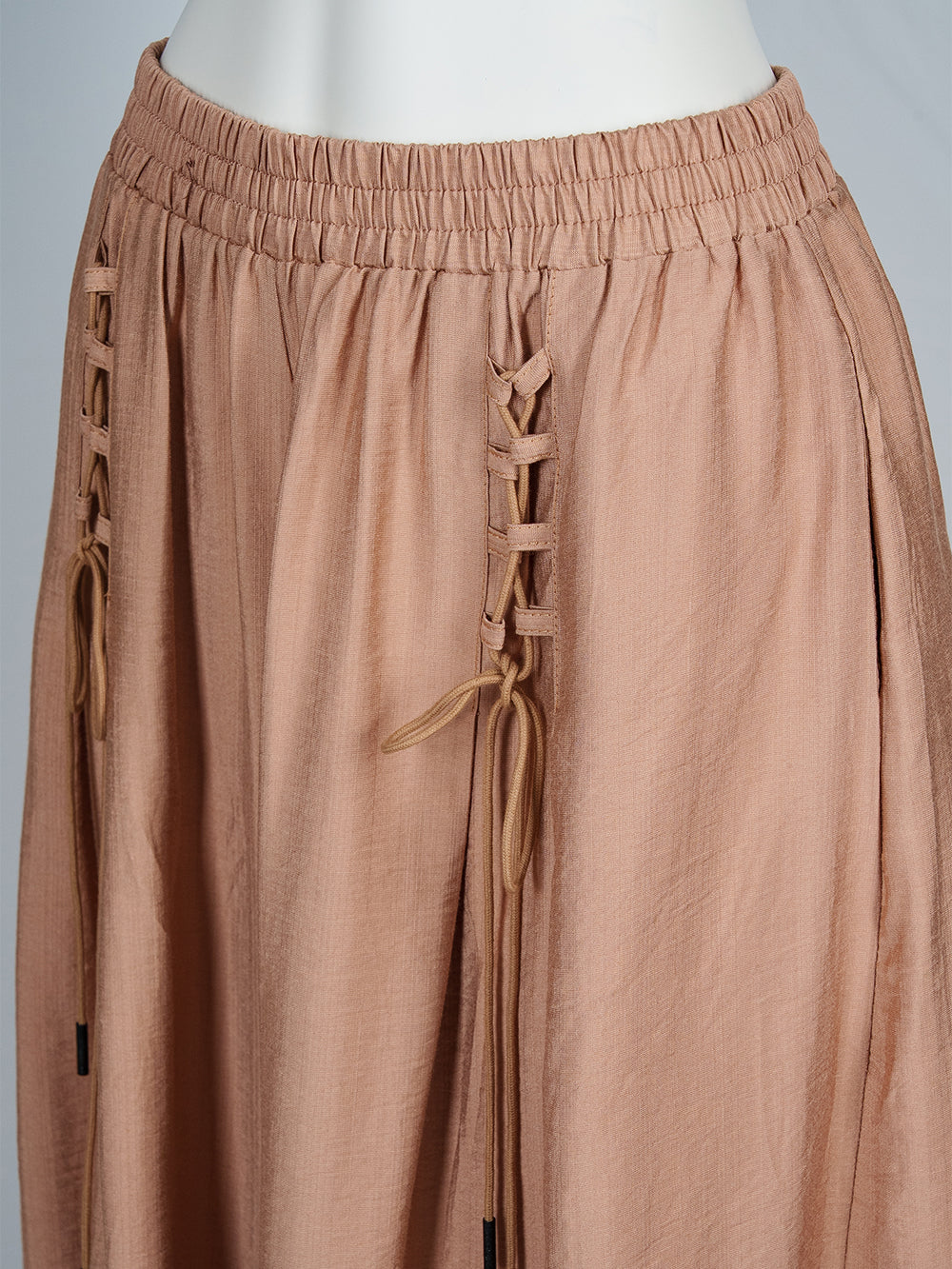 Front Lace-Up Wide-Leg Pants