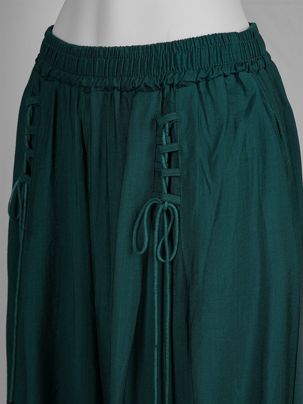 Front Lace-Up Wide-Leg Pants