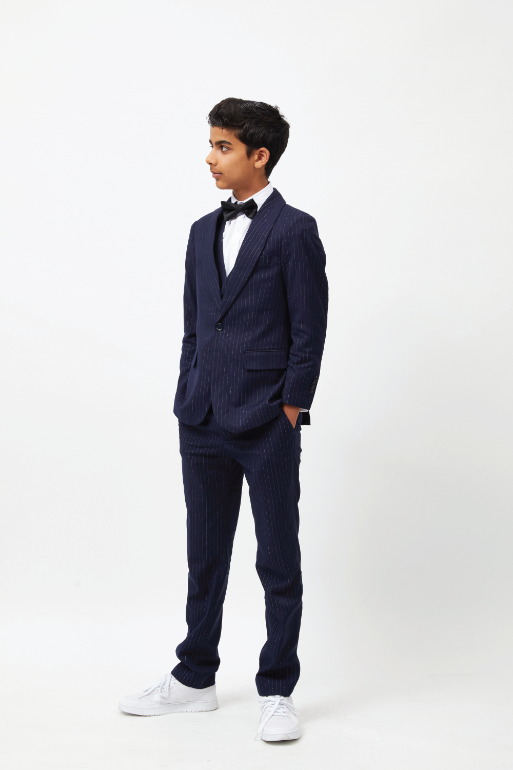 Navy Blue Suit Set with Vest