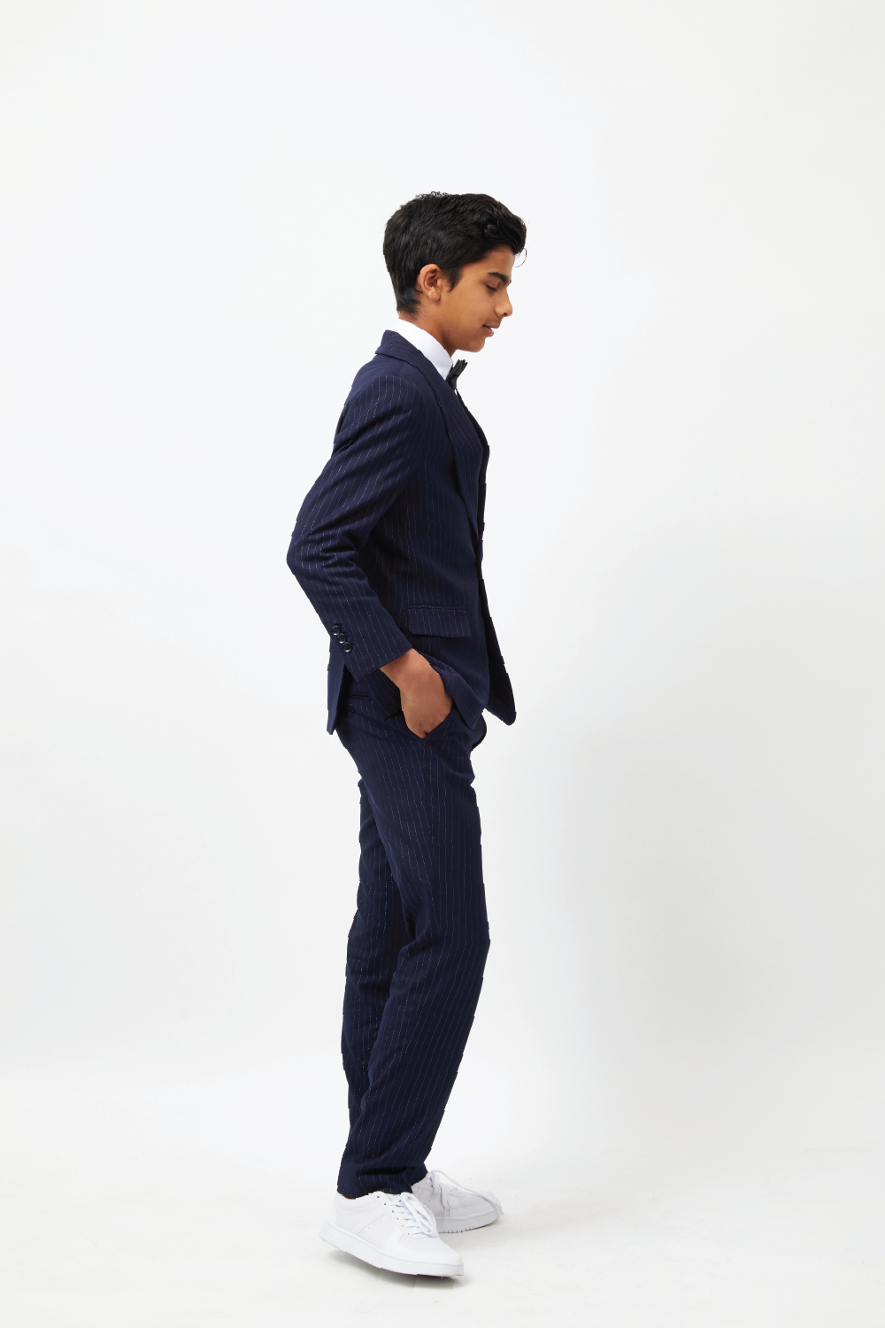 Navy Blue Suit Set with Vest