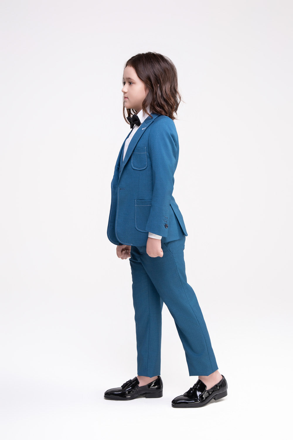 Blue Boys Suit Set With Vest