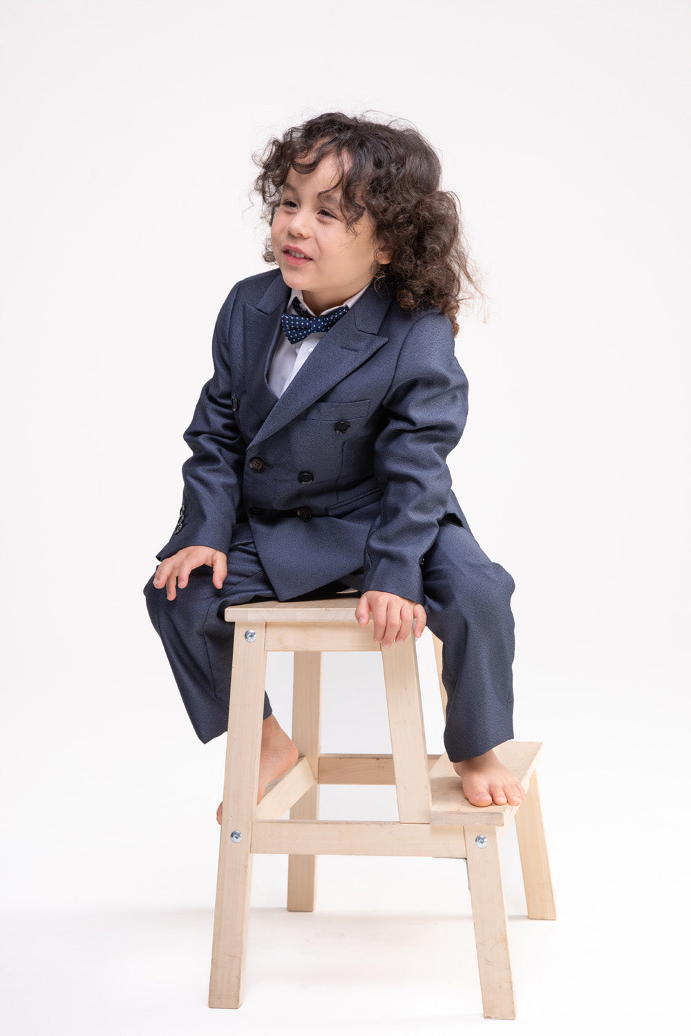 Dark Blue Suit Set with Vest