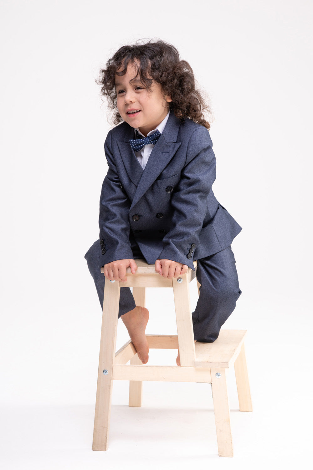 Dark Blue Suit Set with Vest