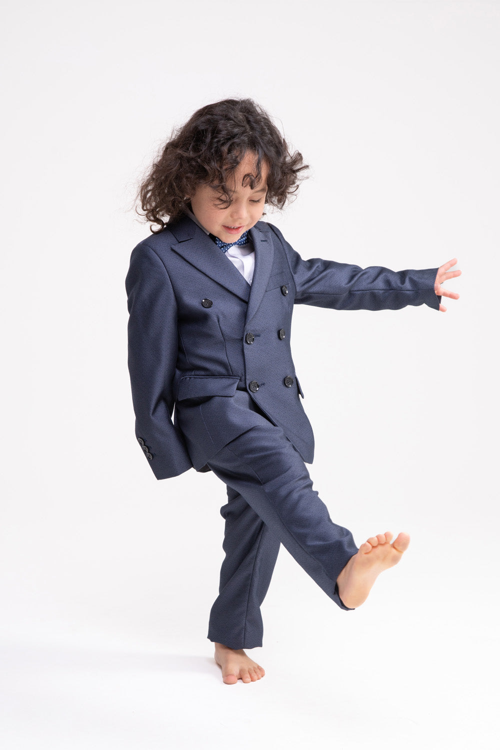 Dark Blue Suit Set with Vest