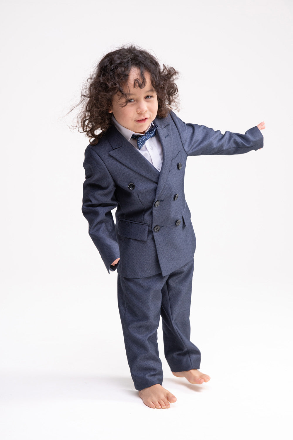 Dark Blue Suit Set with Vest