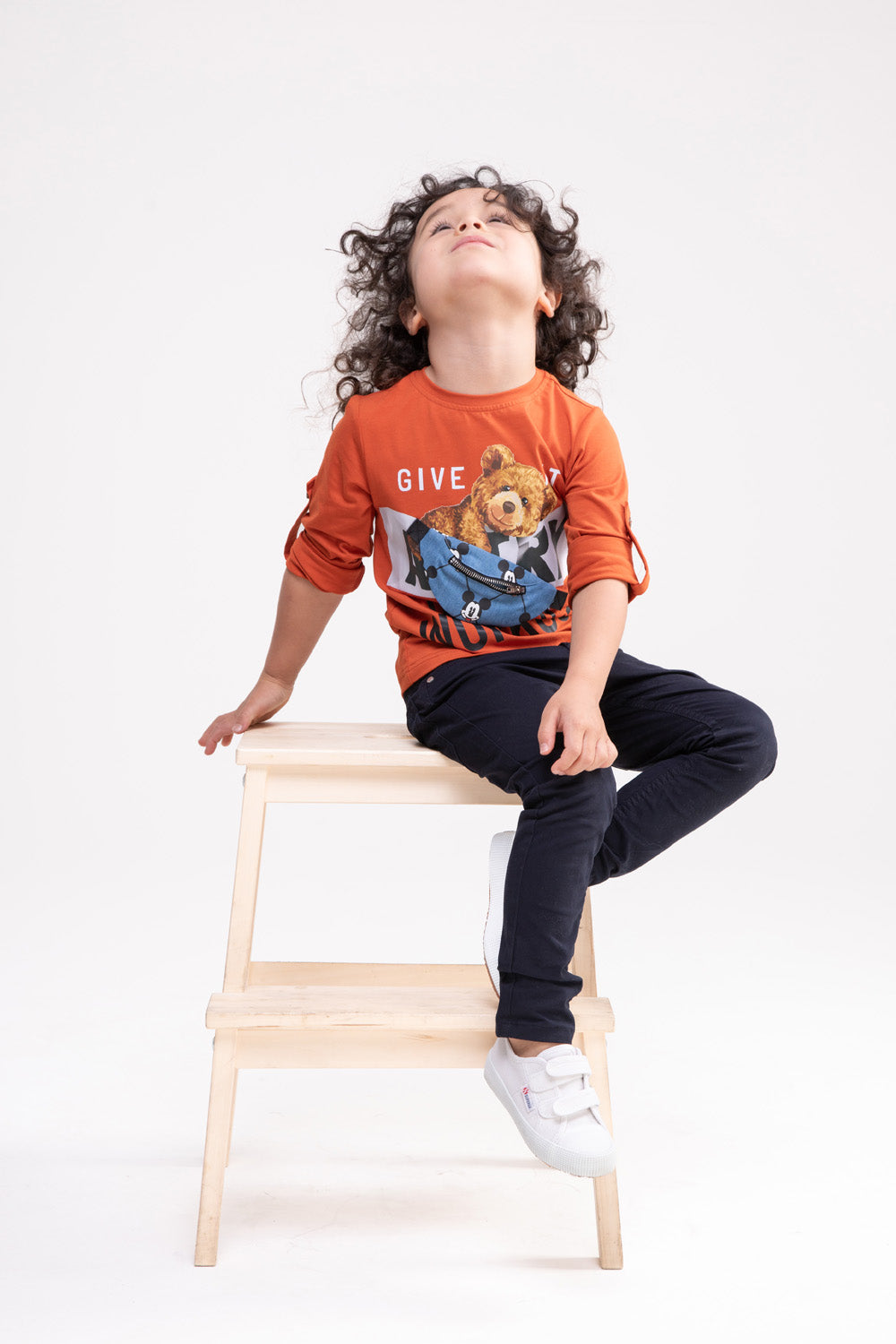 Bear Printed Long Sleeve Shirt