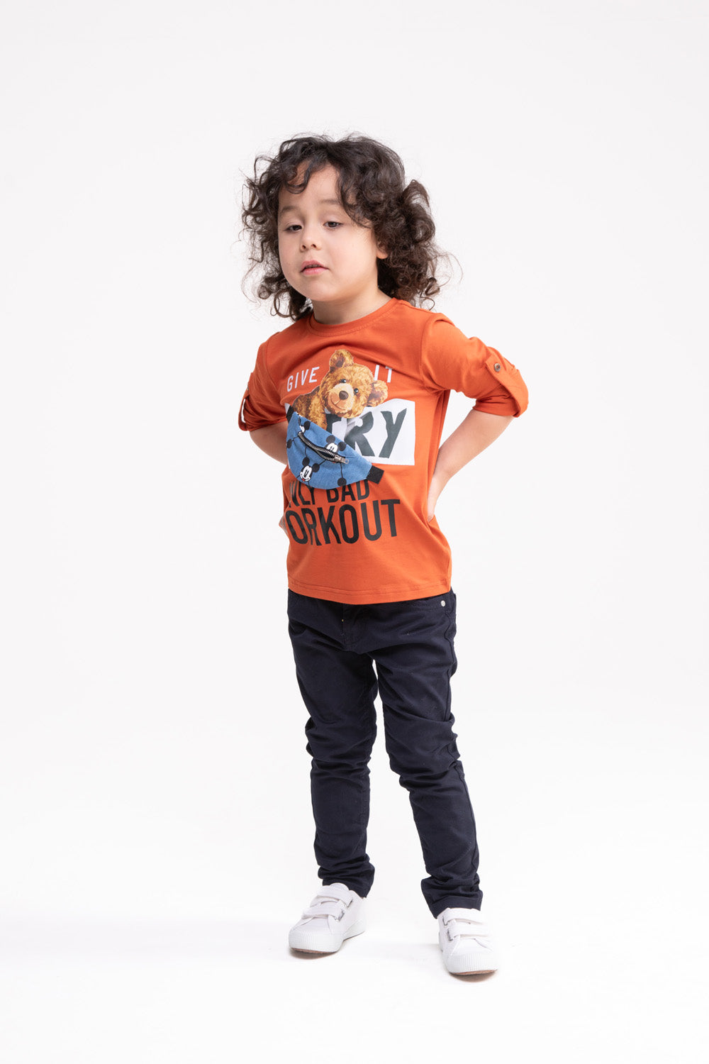 Bear Printed Long Sleeve Shirt