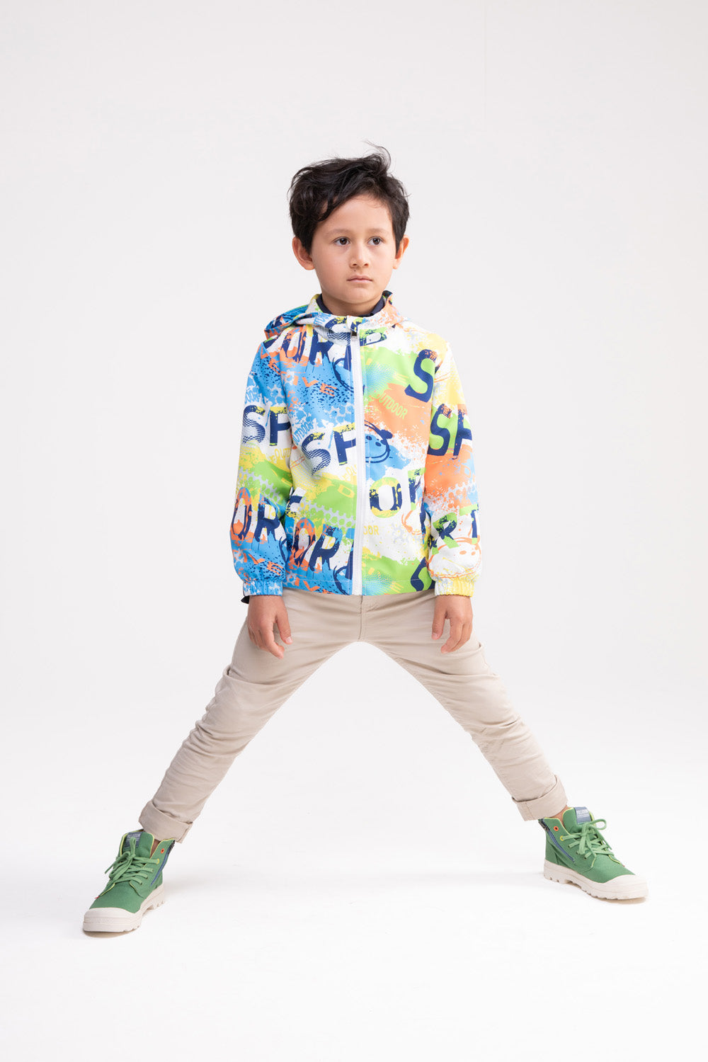 Eros Zip Sports Jacket with Hoodie (Orange & Yellow)