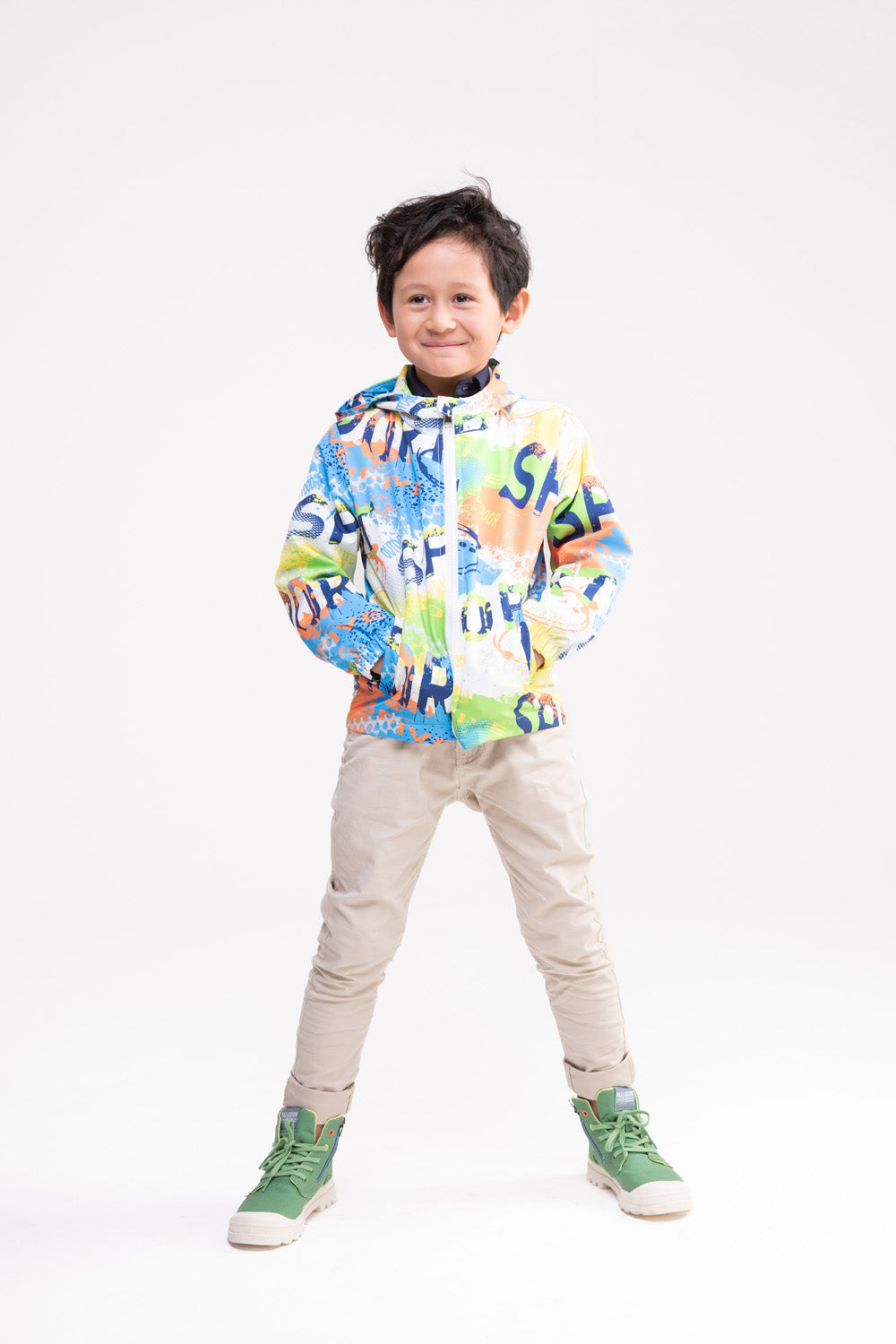Eros Zip Sports Jacket with Hoodie (Orange & Yellow)