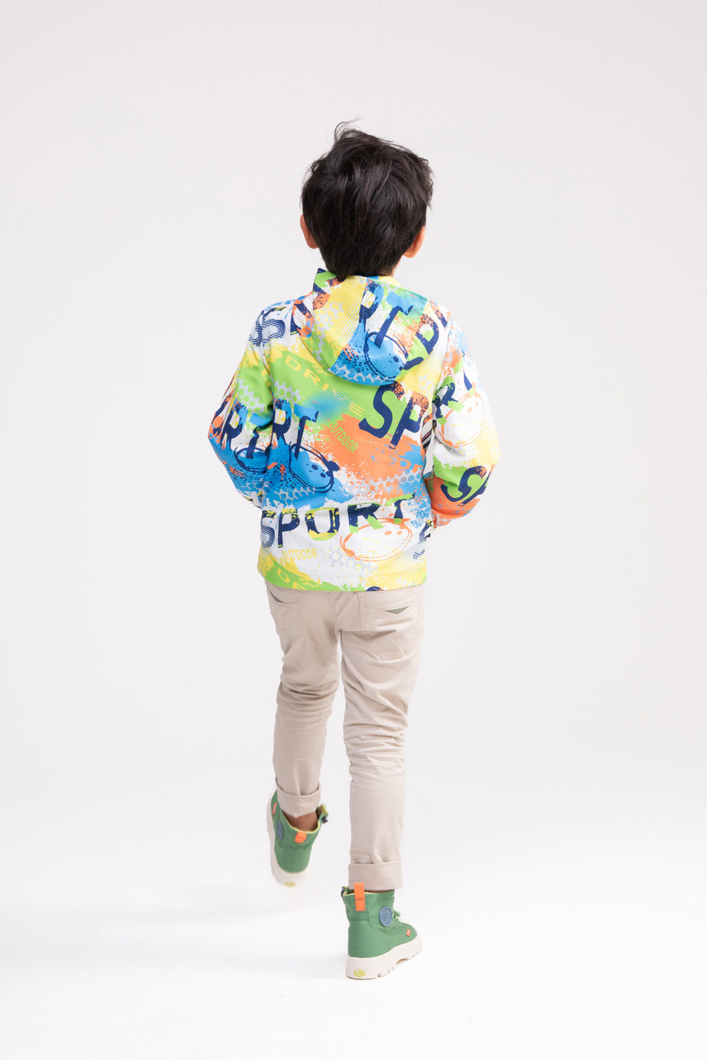 Eros Zip Sports Jacket with Hoodie (Orange & Yellow)