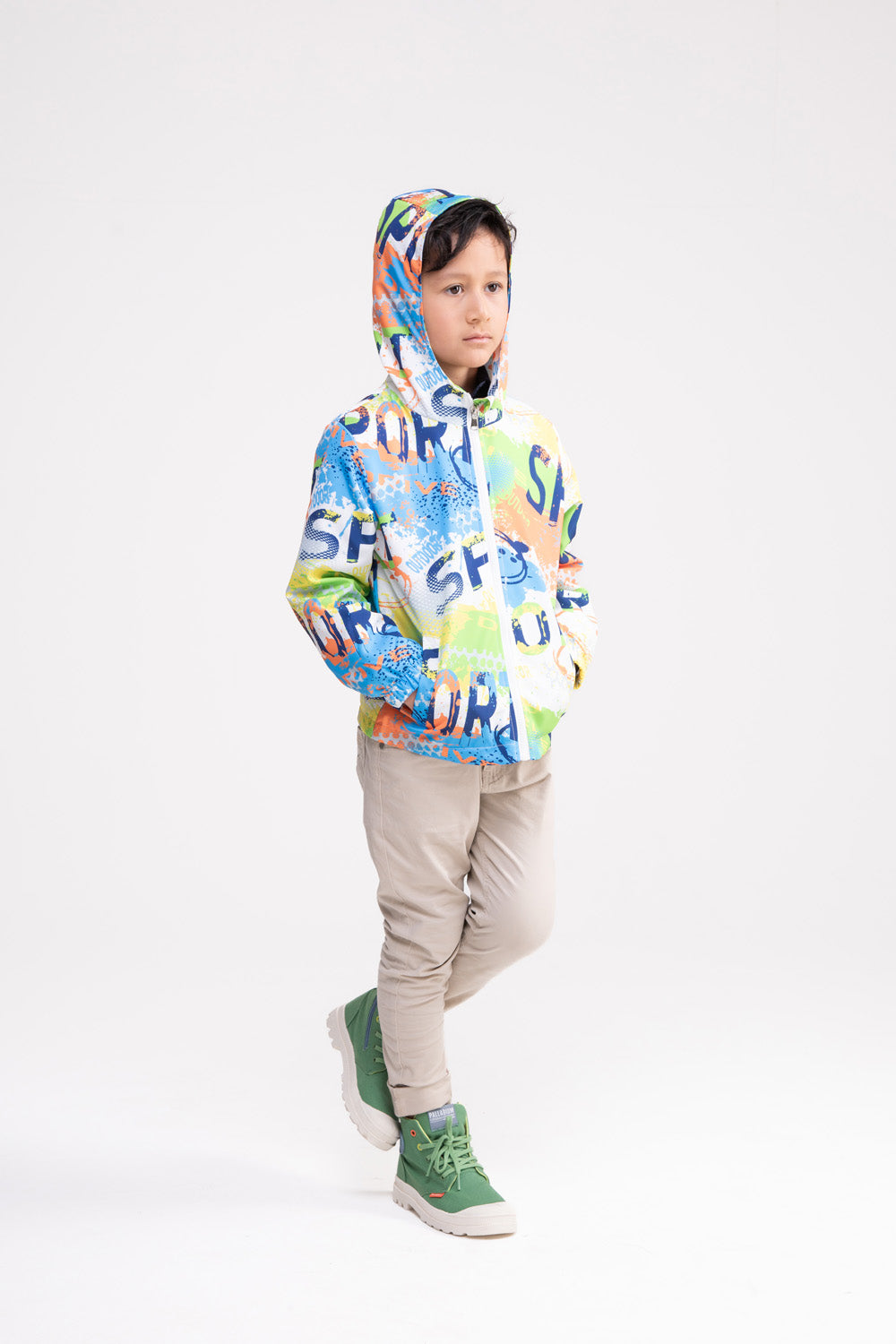 Eros Zip Sports Jacket with Hoodie (Orange & Yellow)