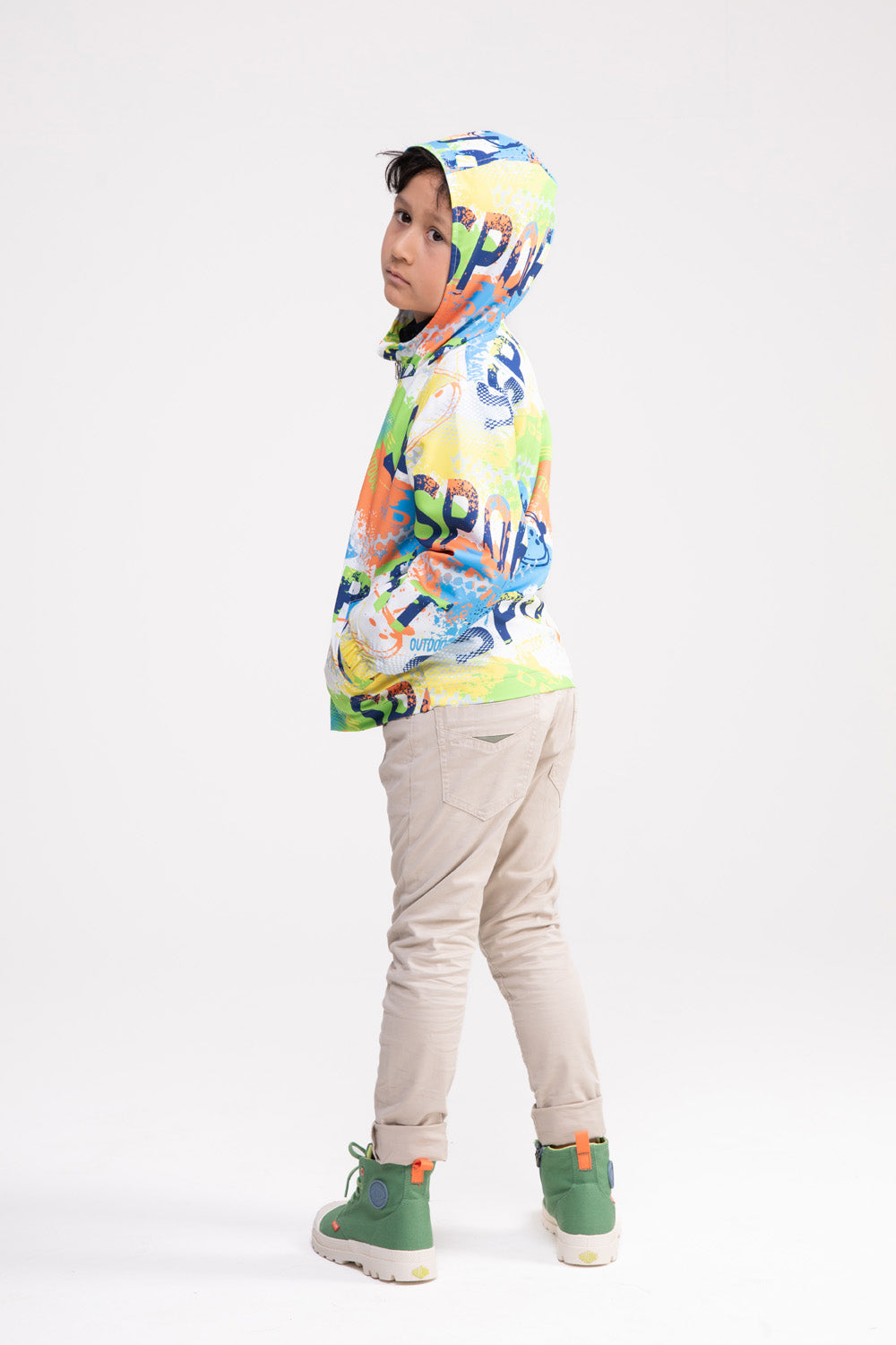 Eros Zip Sports Jacket with Hoodie (Orange & Yellow)