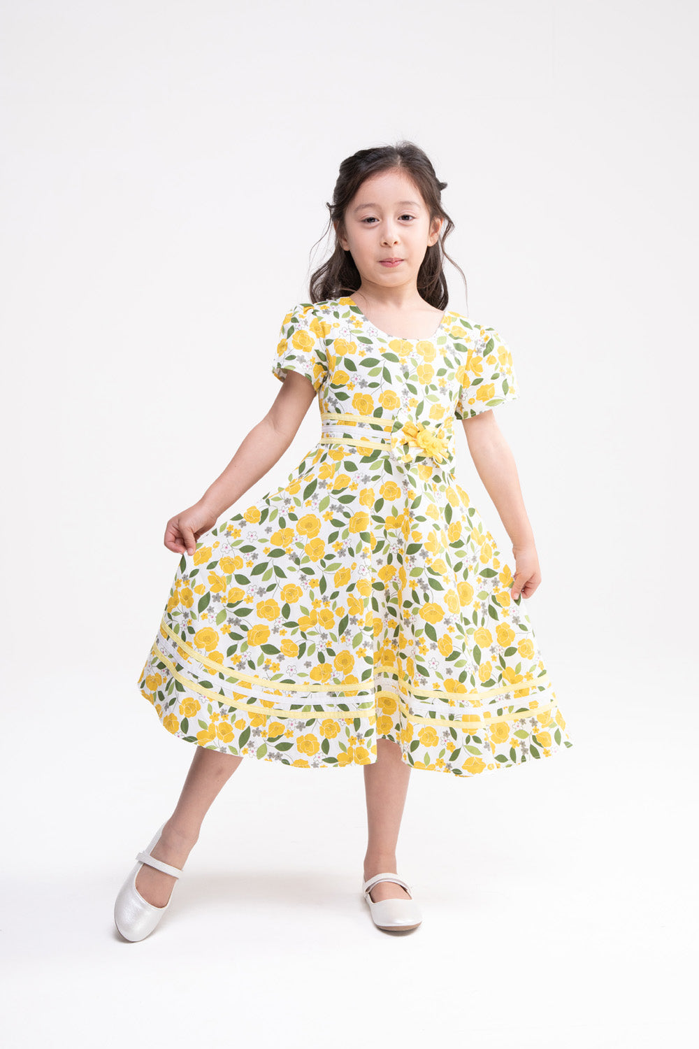 Yellow Floral Print Dress