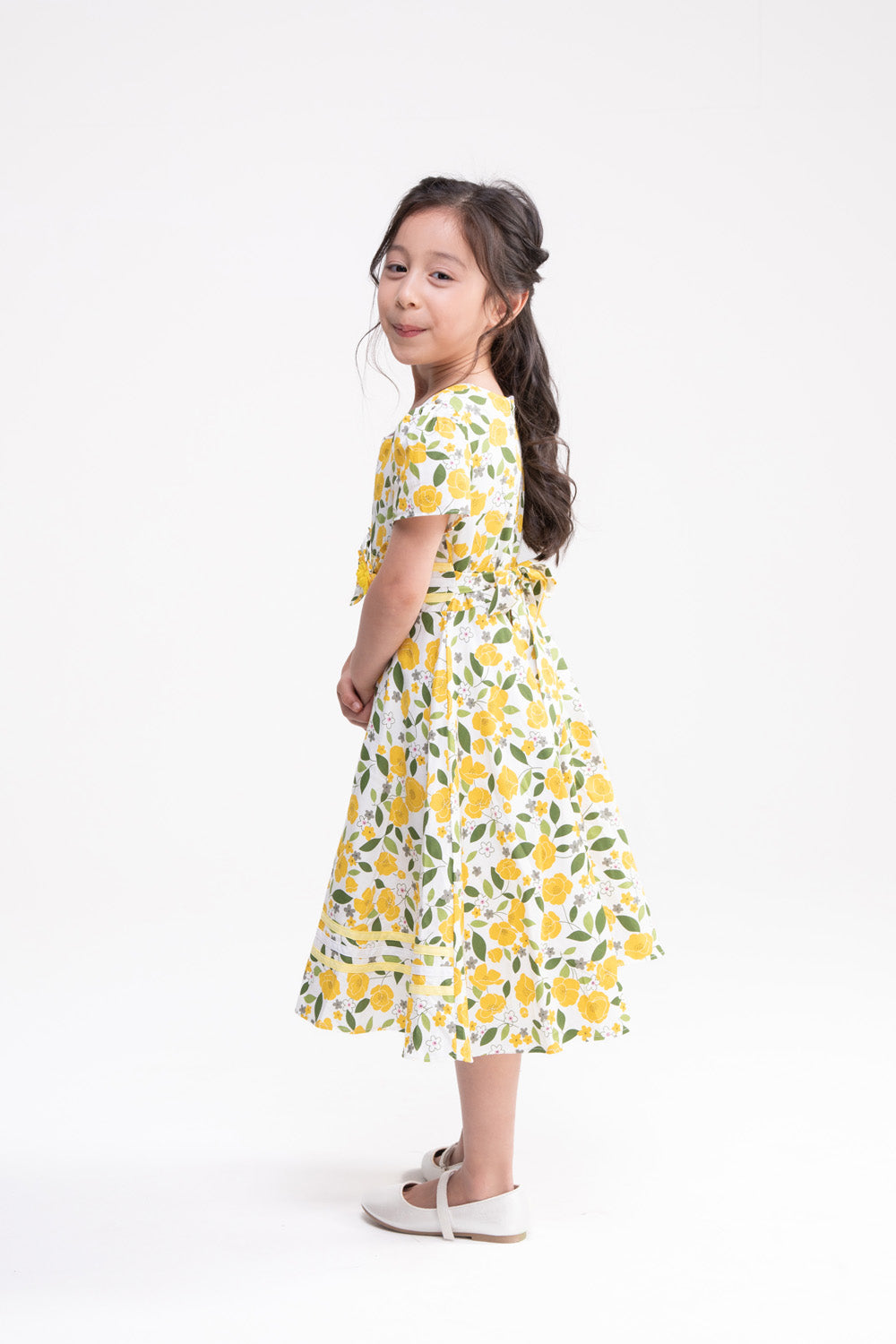 Yellow Floral Print Dress