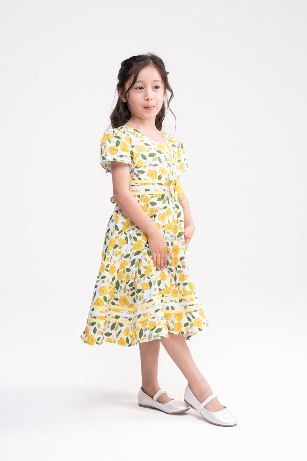 Yellow Floral Print Dress
