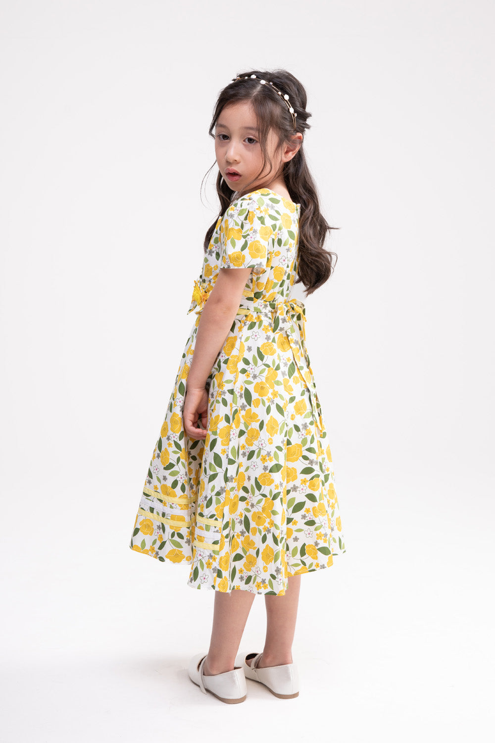 Yellow Floral Print Dress