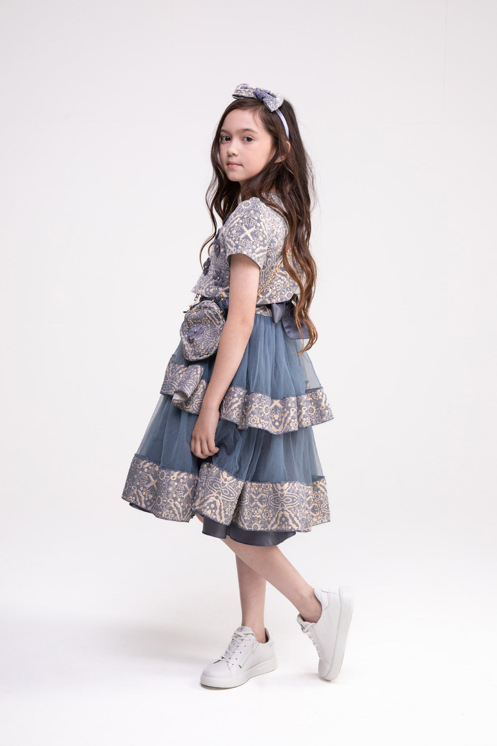 Dress, Bolero and Accessories Set (Misty Blue)