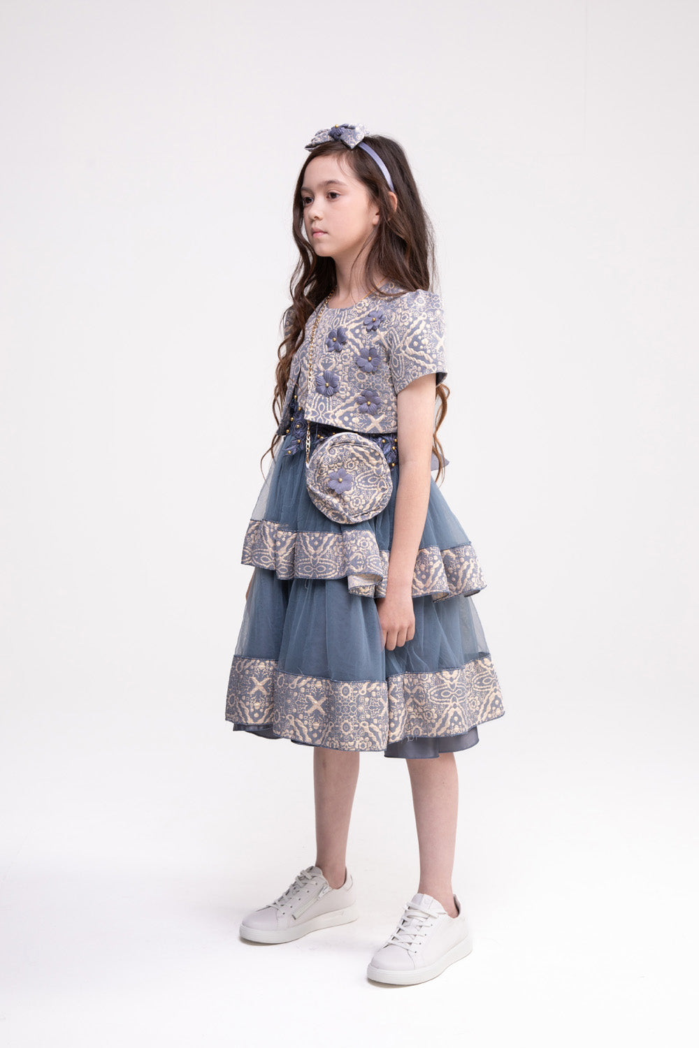 Dress, Bolero and Accessories Set (Misty Blue)