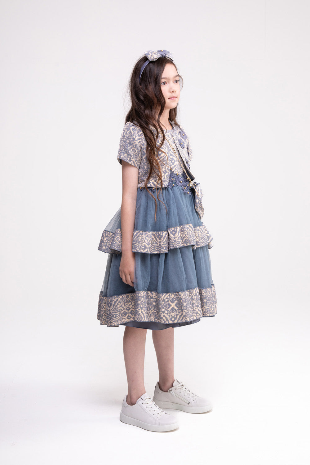 Dress, Bolero and Accessories Set (Misty Blue)