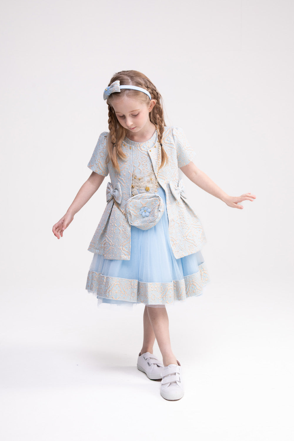 Dress, Jacket and Accessories Set (Cornflower Blue)