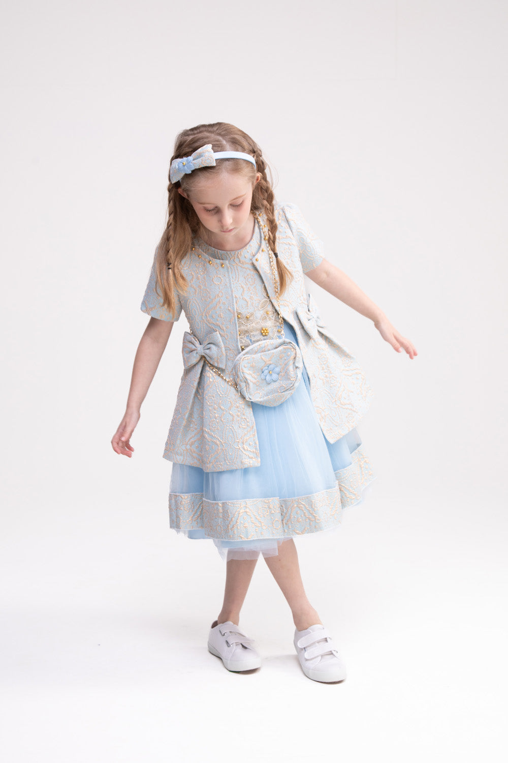 Dress, Jacket and Accessories Set (Cornflower Blue)