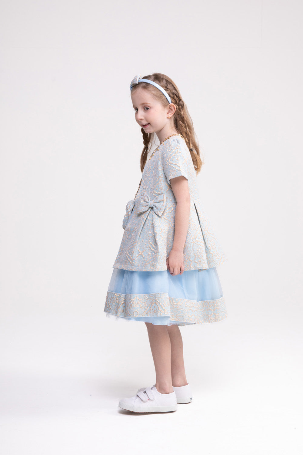 Dress, Jacket and Accessories Set (Cornflower Blue)