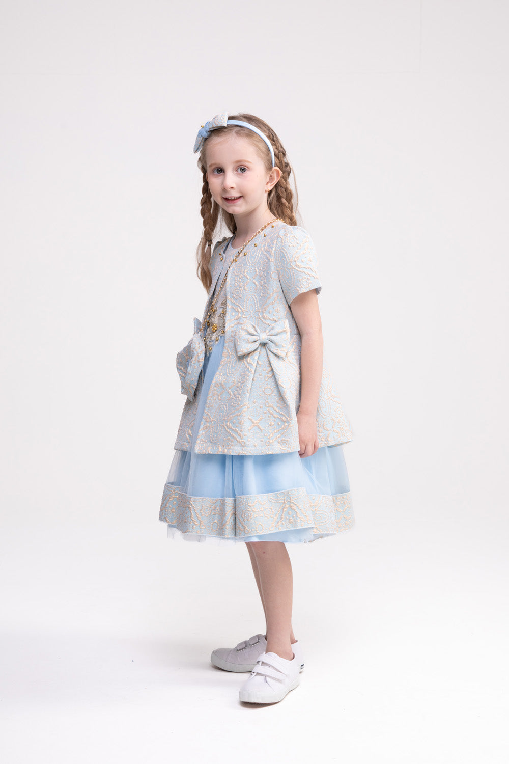 Dress, Jacket and Accessories Set (Cornflower Blue)