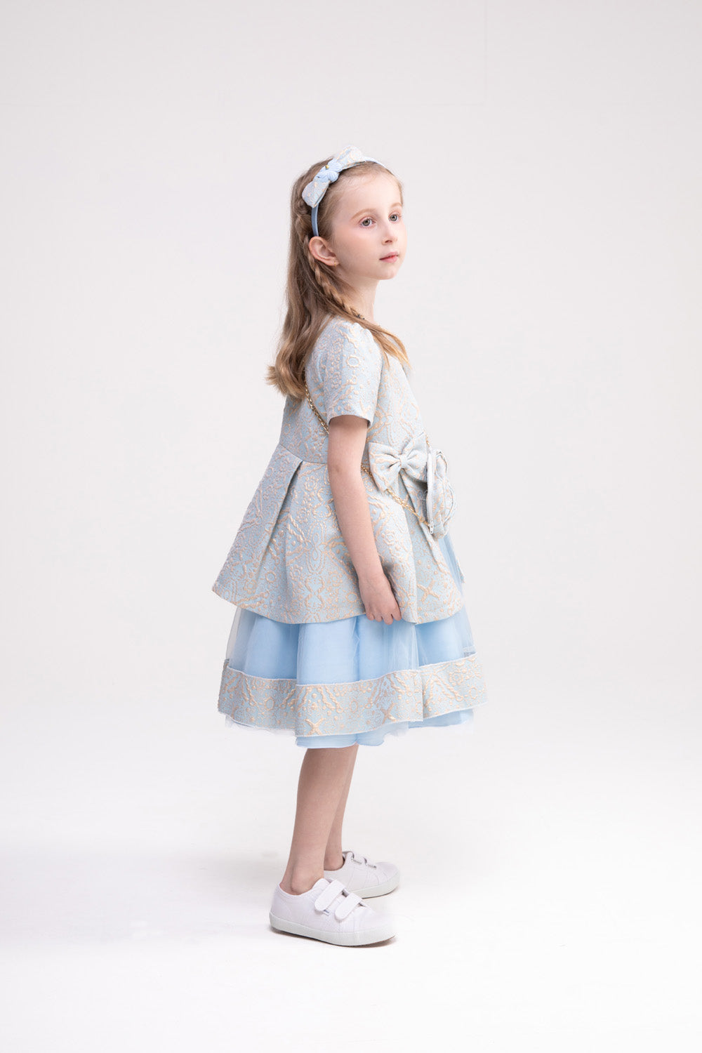 Dress, Jacket and Accessories Set (Cornflower Blue)