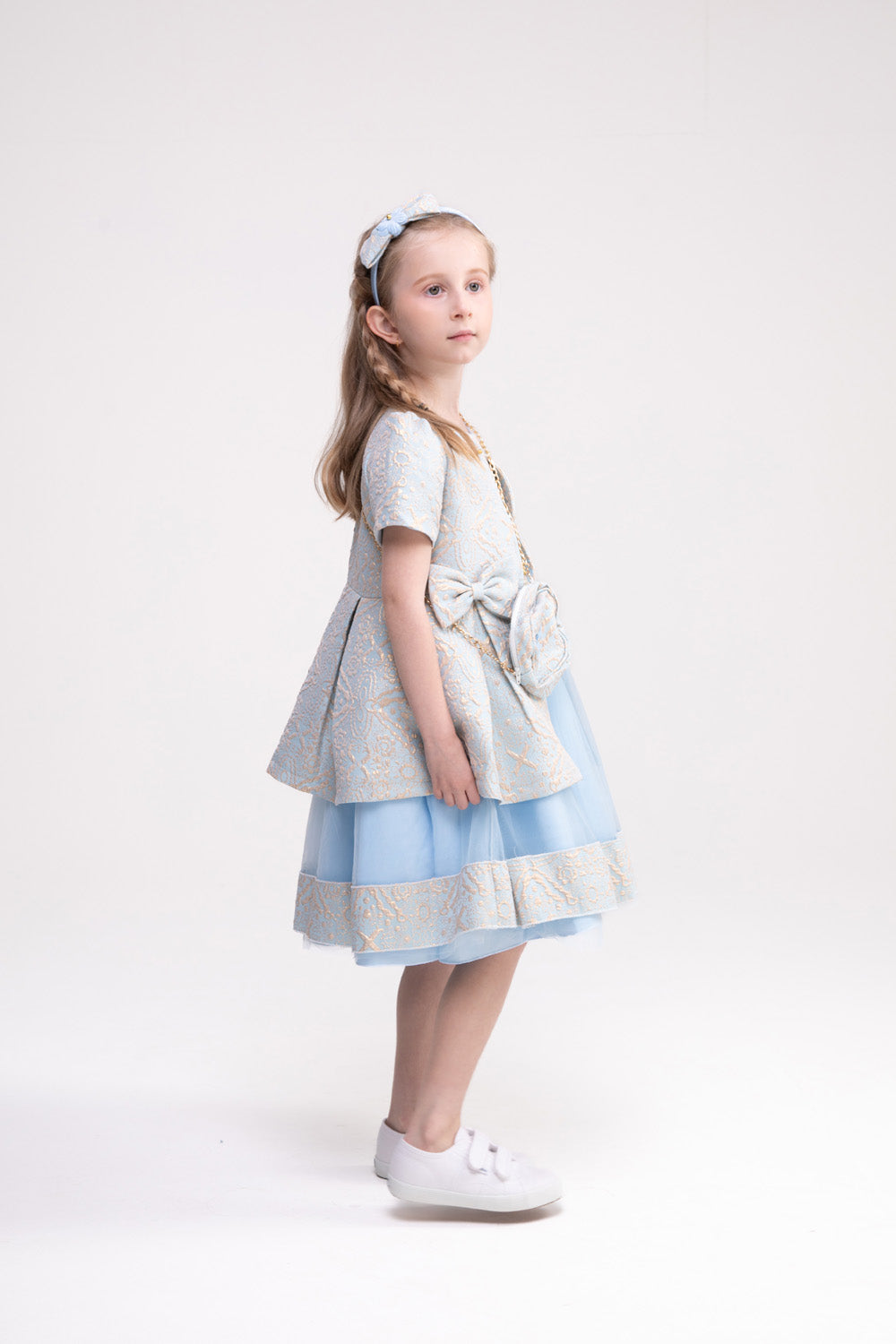 Dress, Jacket and Accessories Set (Cornflower Blue)