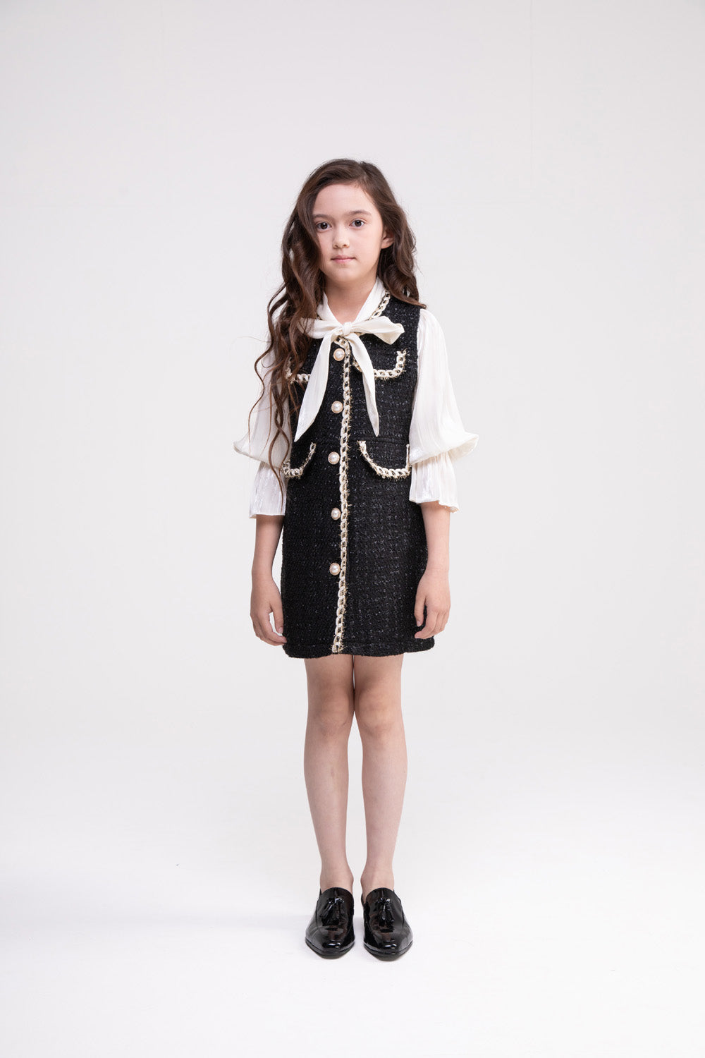 Black and White Tweed Dress