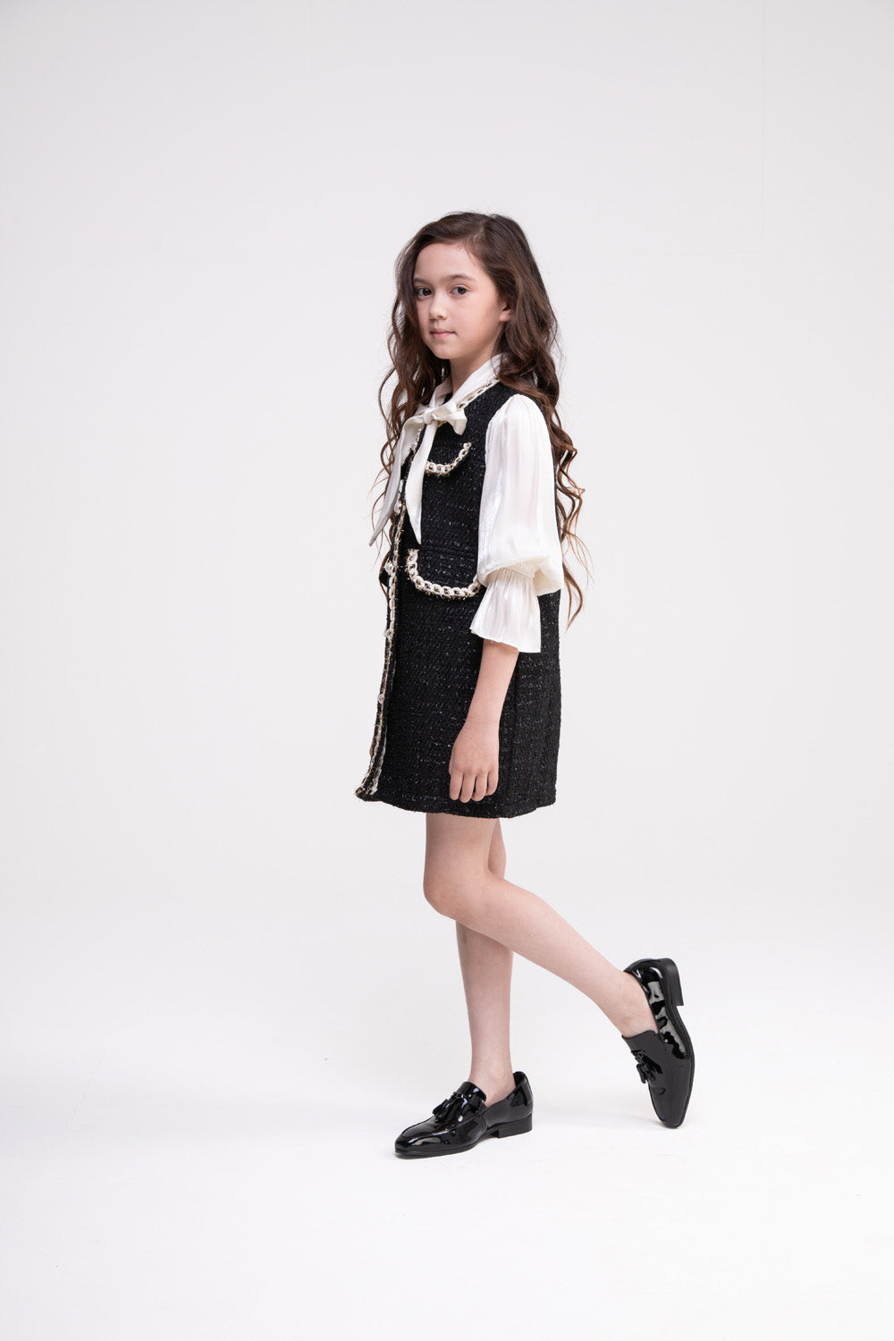 Black and White Tweed Dress