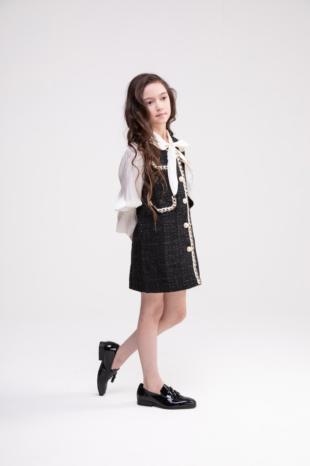 Black and White Tweed Dress