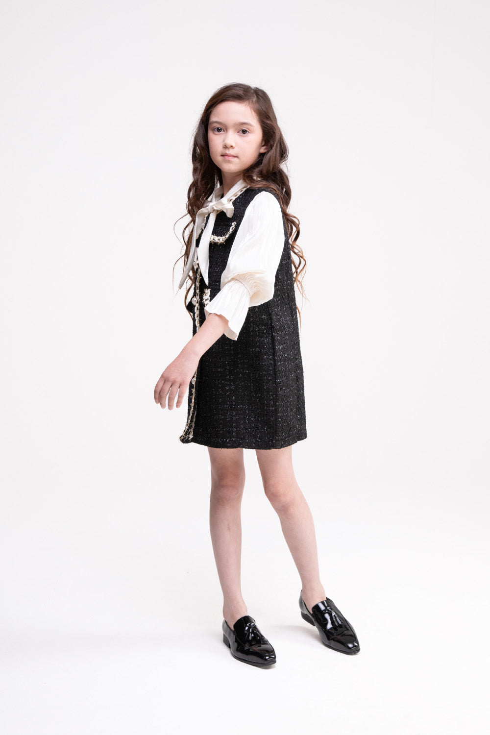 Black and White Tweed Dress