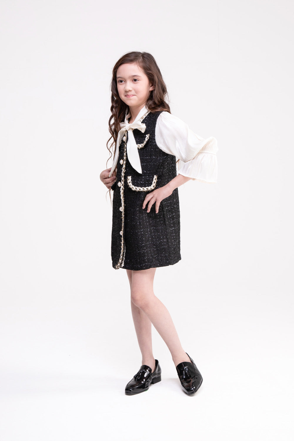 Black and White Tweed Dress