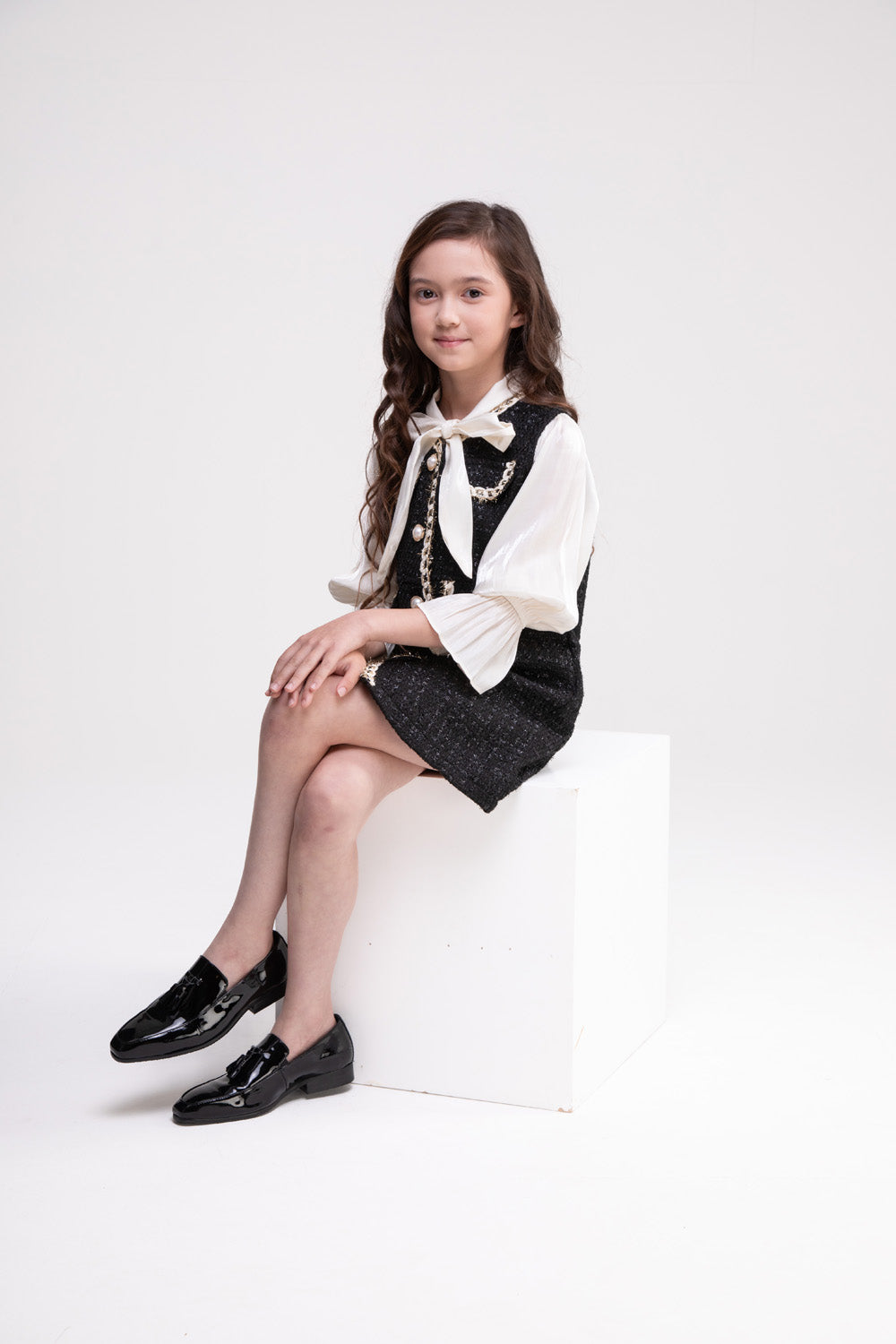 Black and White Tweed Dress