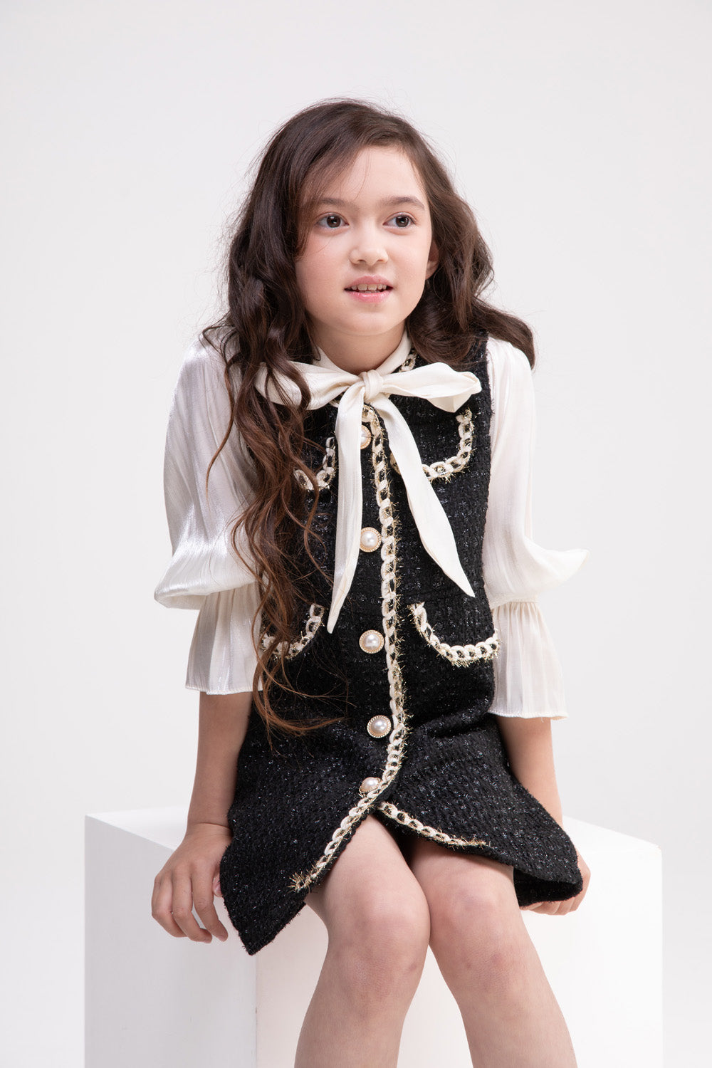 Black and White Tweed Dress