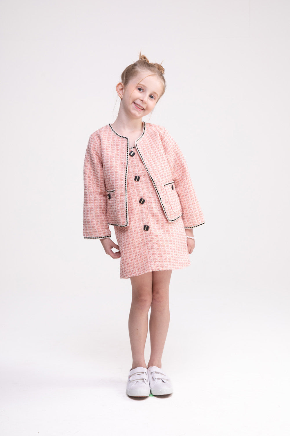 Tweed Jacket and Dress Set (Beauty Blush)