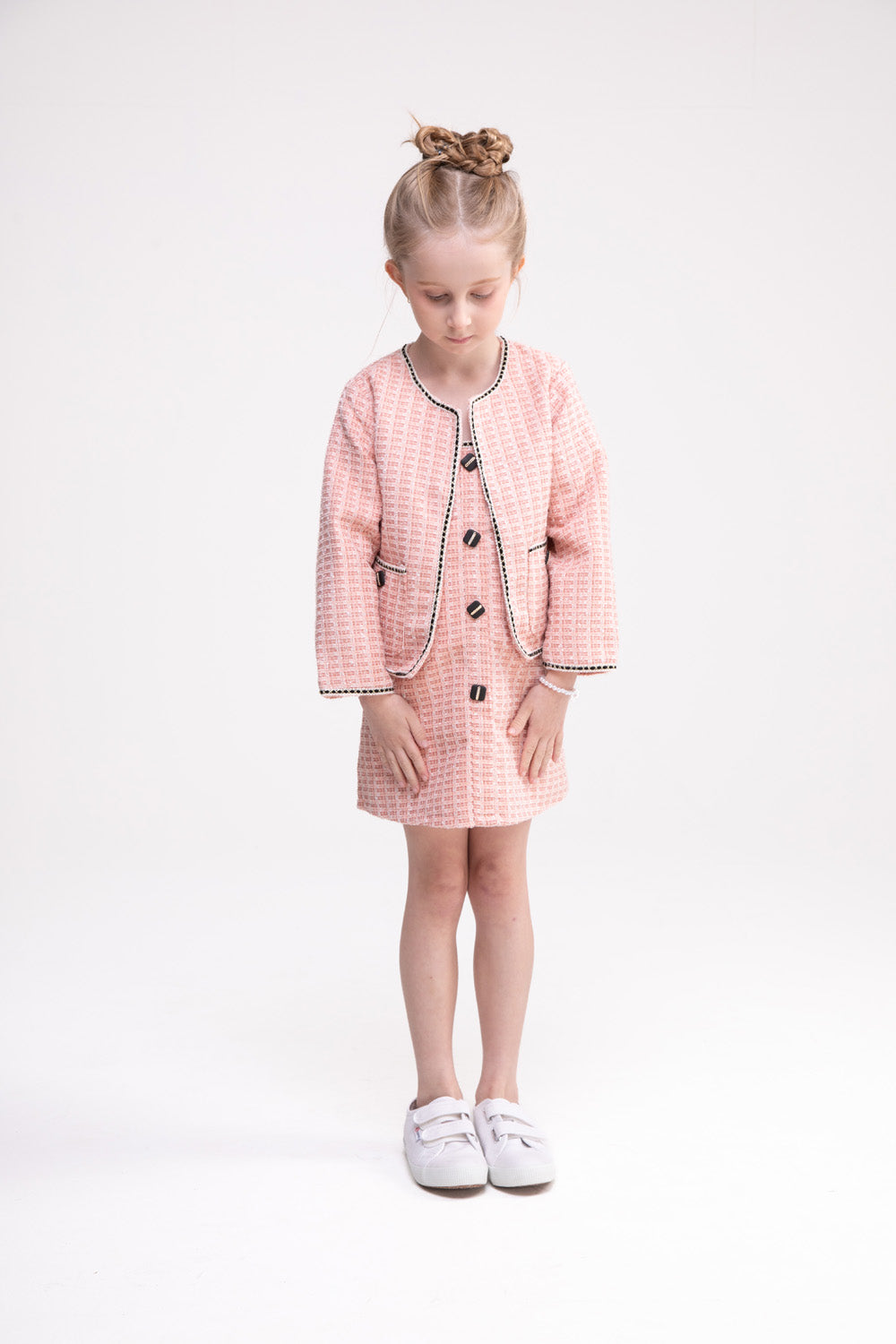 Tweed Jacket and Dress Set (Beauty Blush)