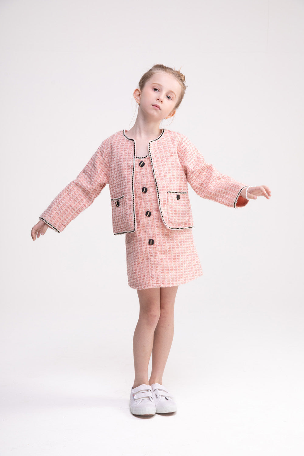 Tweed Jacket and Dress Set (Beauty Blush)