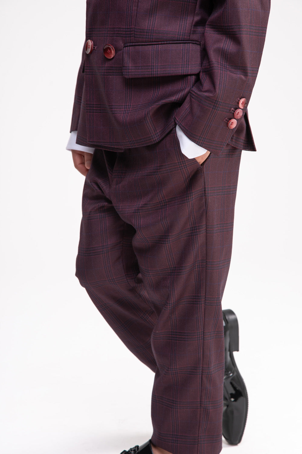 Maroon Light Striped Suit Set