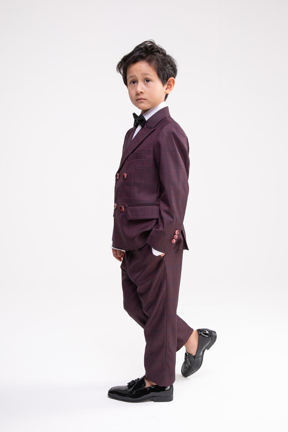 Maroon Light Striped Suit Set