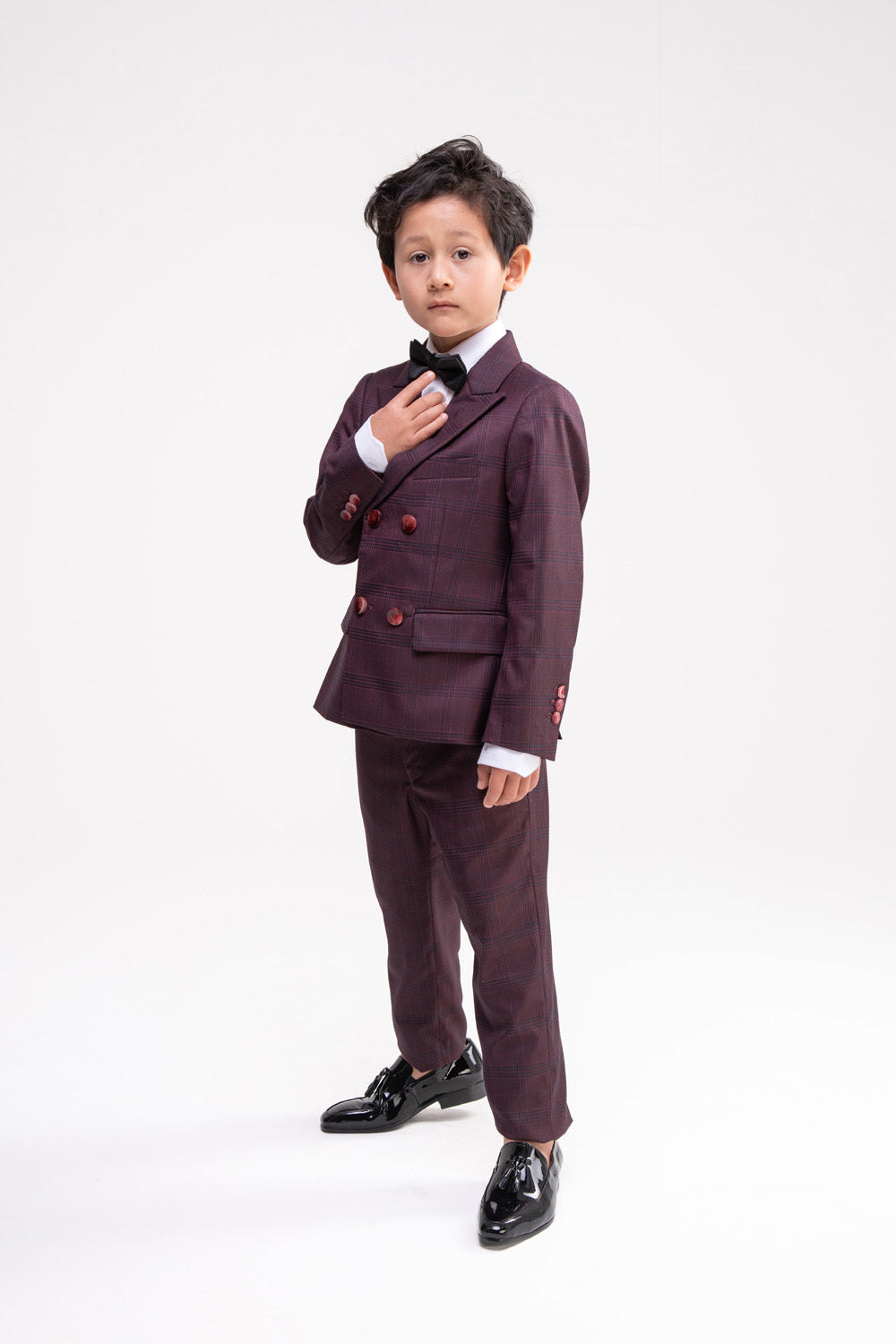 Maroon Light Striped Suit Set