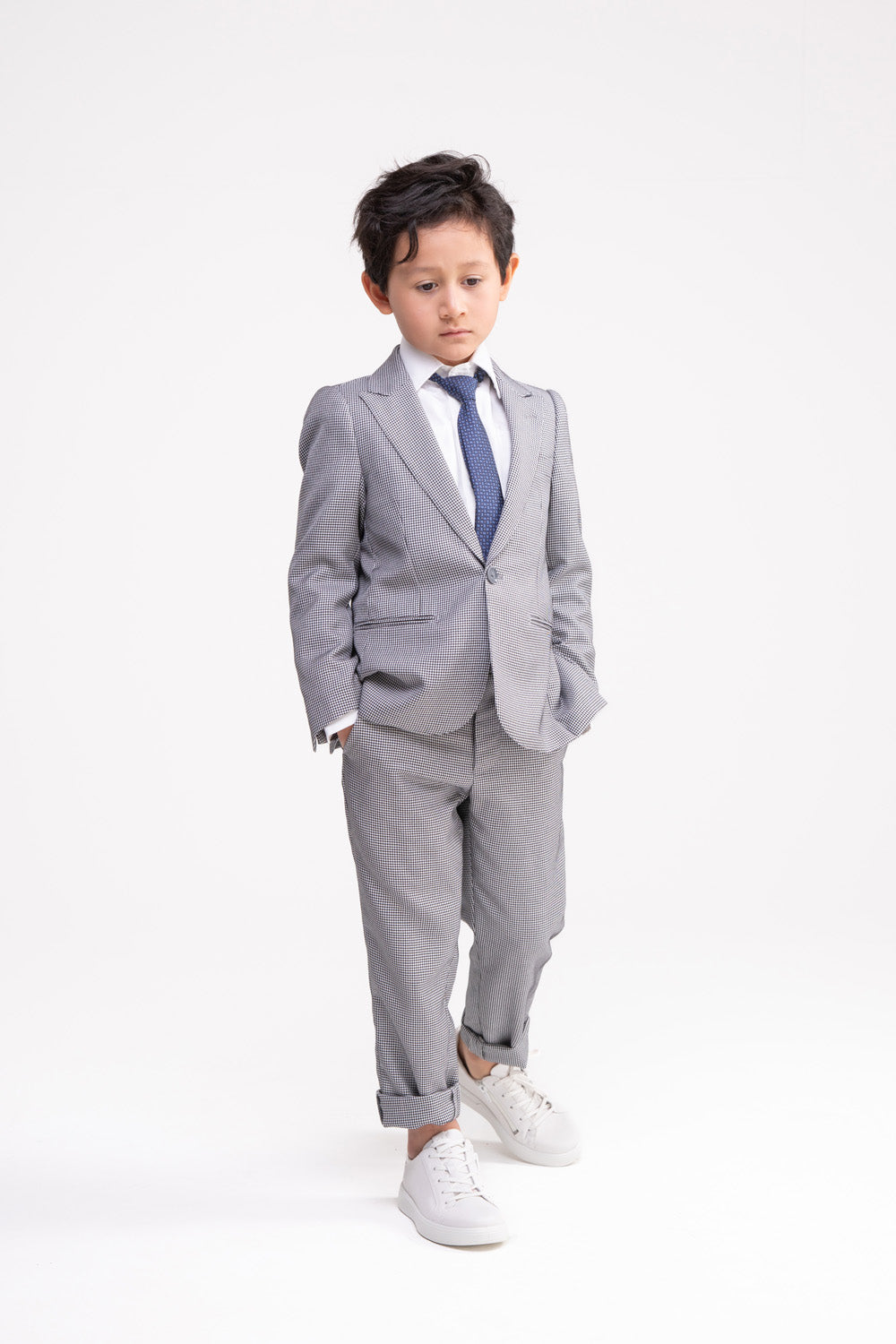 Grey Box Checkered Suit Set