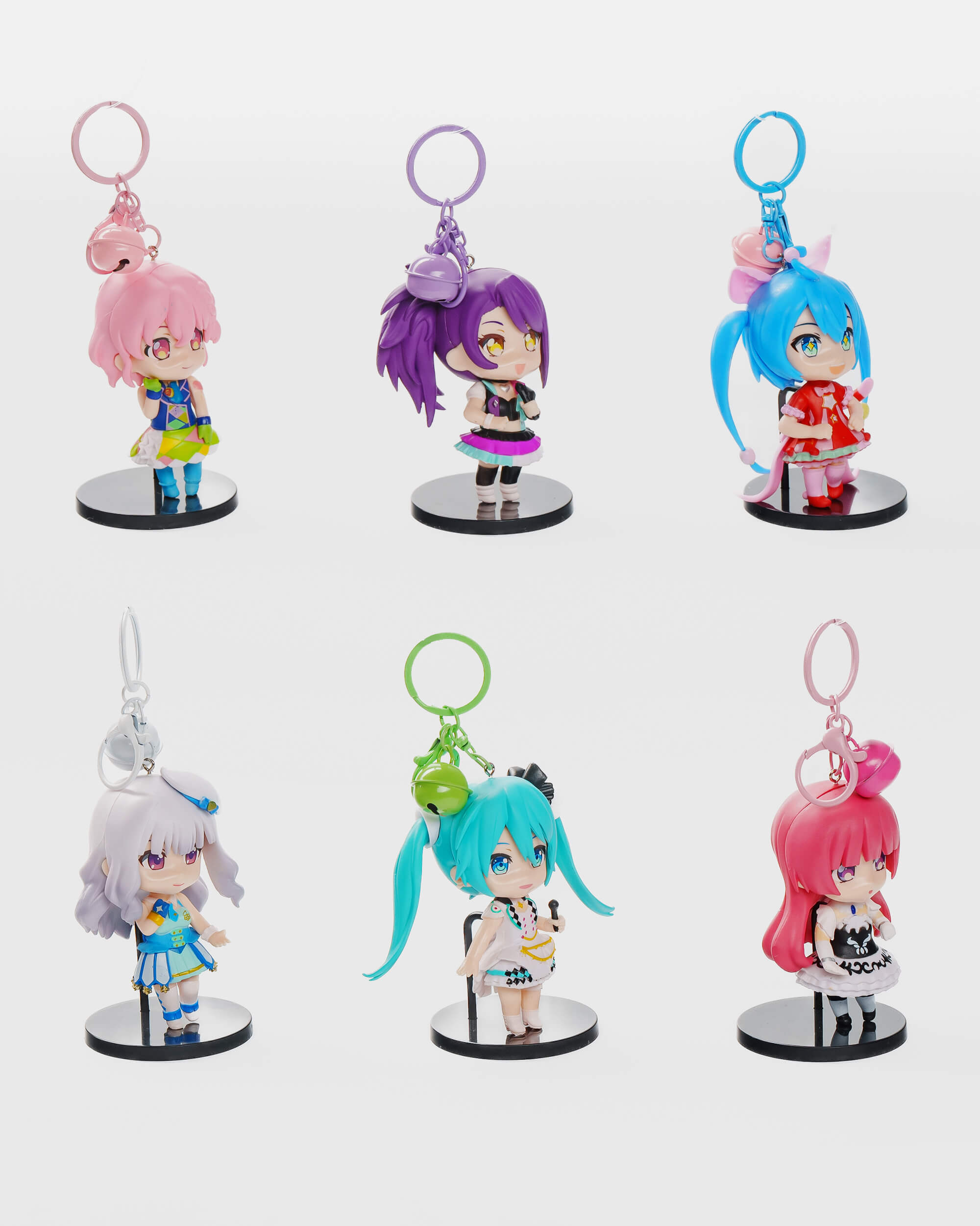 Kawaii Chibi Girl Idol Stage Keychain Set (6 pcs)