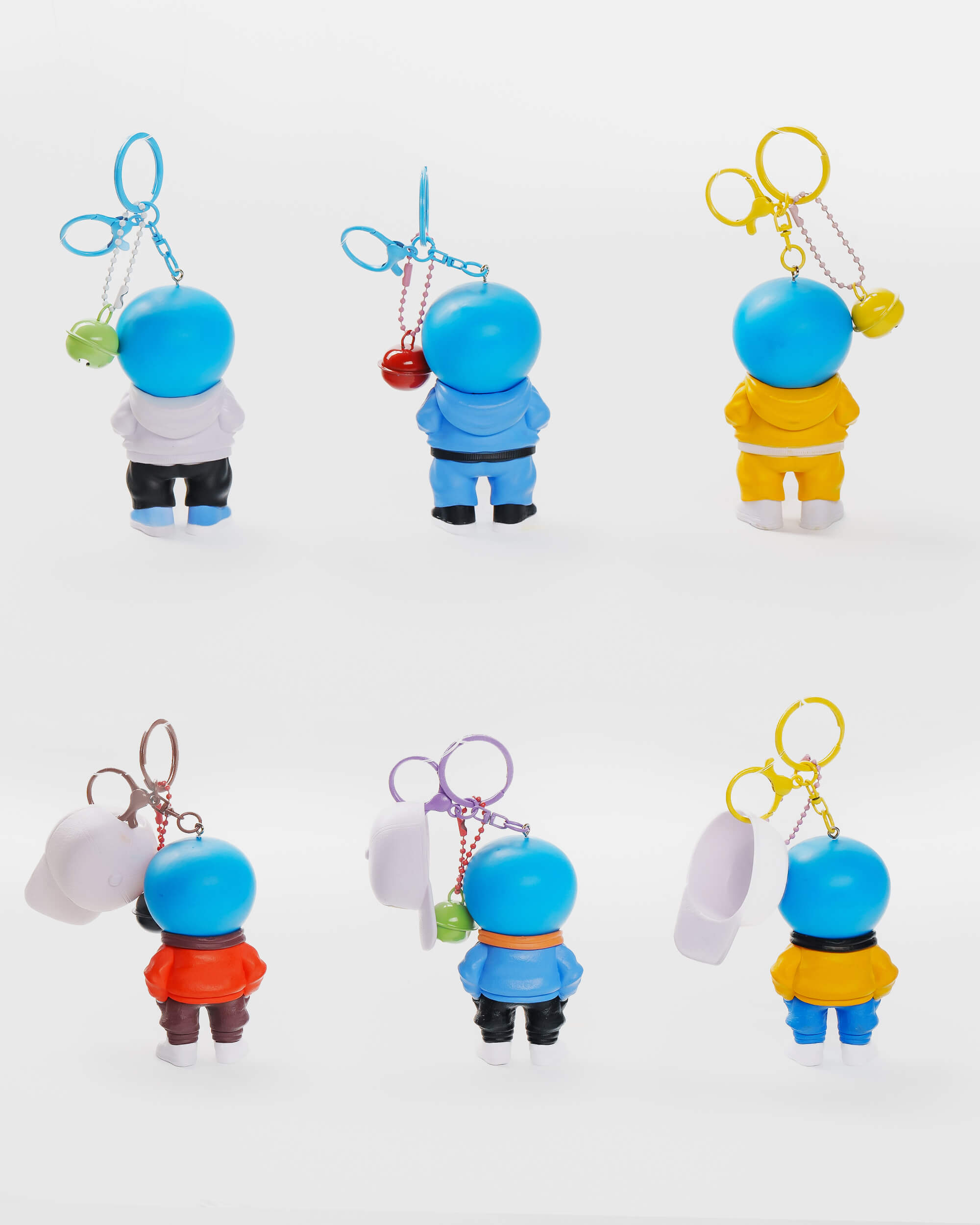 Doraemon Hoodie Keychain Set (6 pcs)