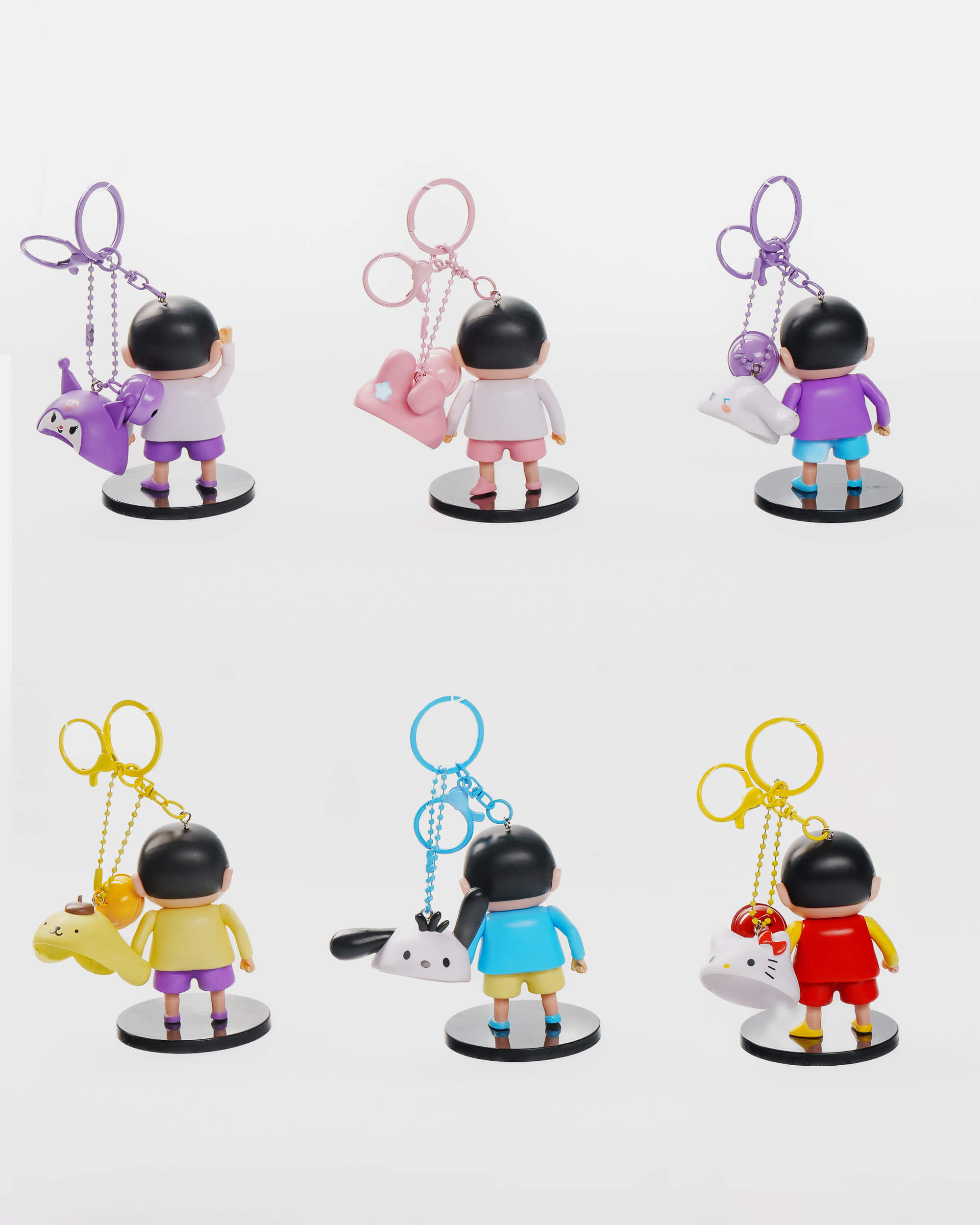 Shinchan Daily Outfit with Hat Keychain Set (6 pcs)