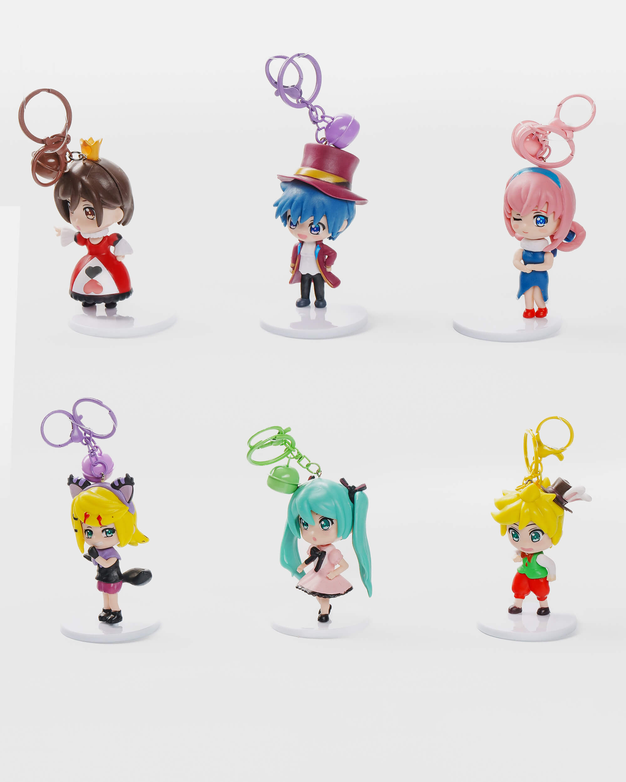 Kawaii Chibi Girl Keychain Set (6 pcs)